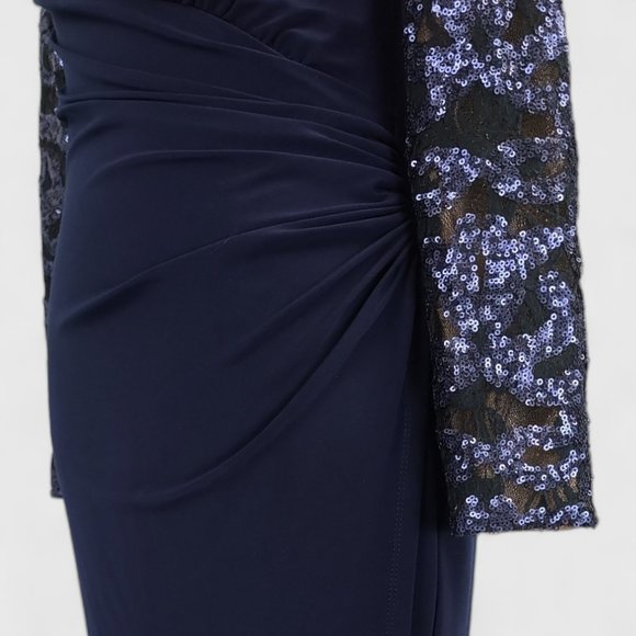 Lauren Ralph Lauren Blue Sequin Cocktail Dress - Picture 4 of 10